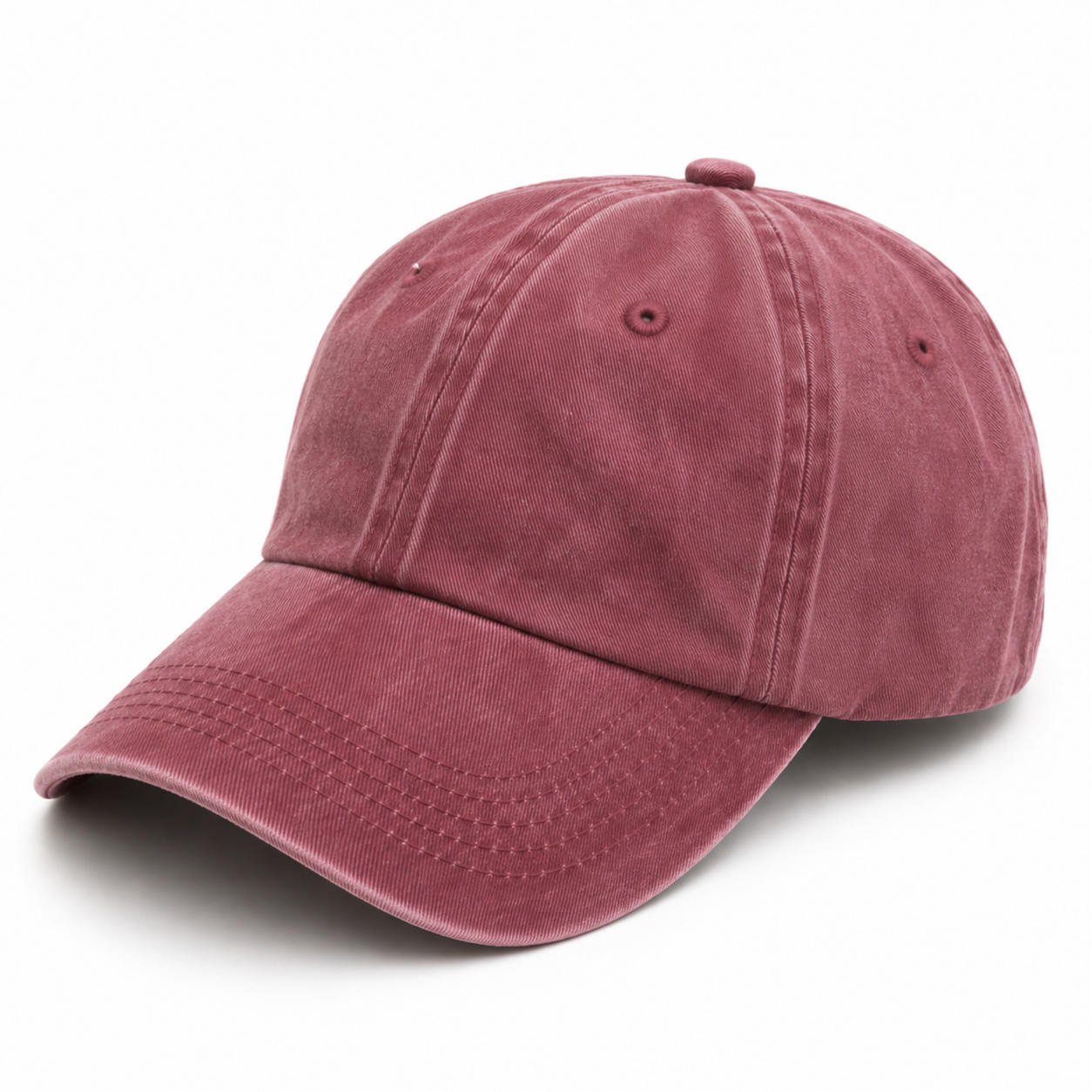Vintage Washed Baseball Cap – Burgundy Pink