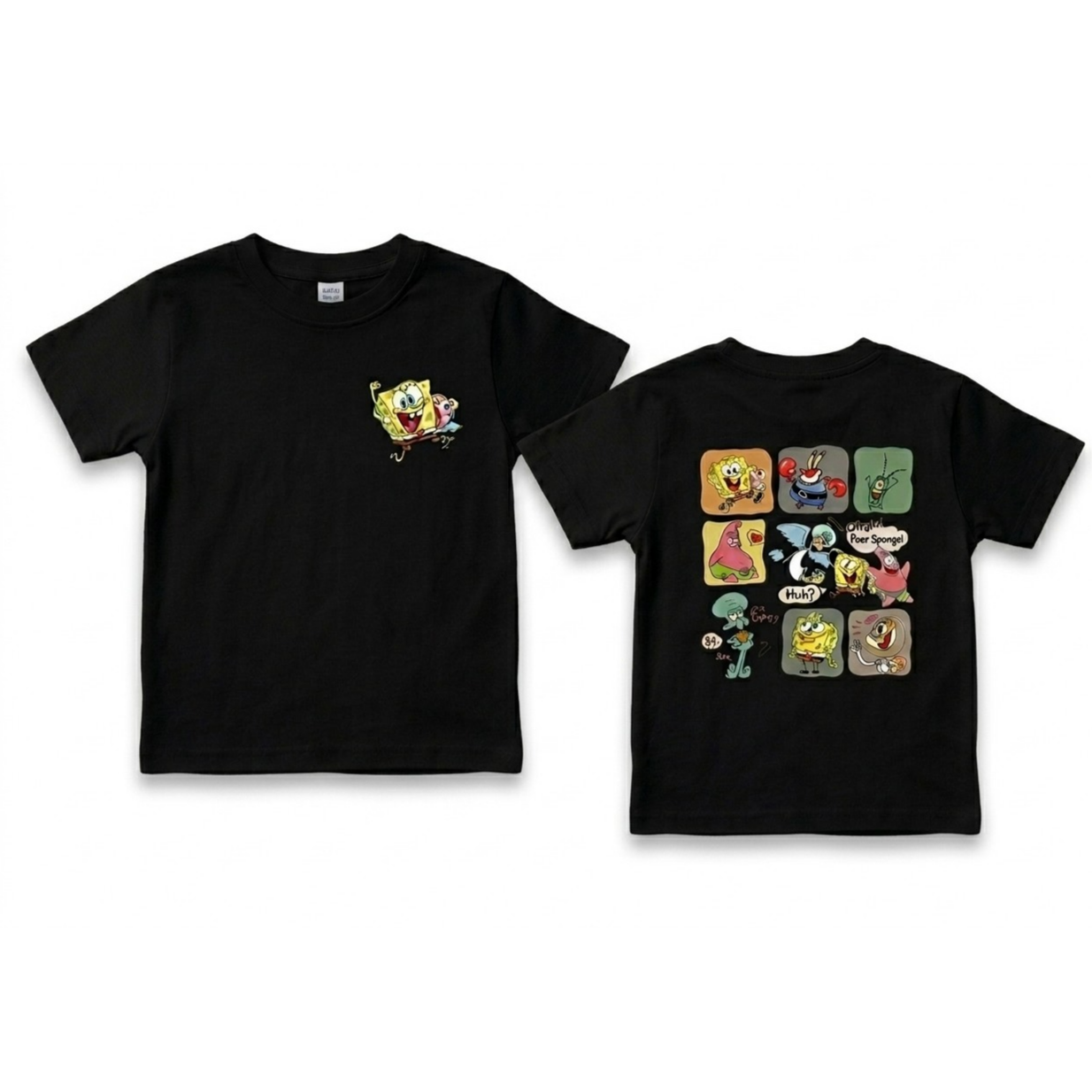SpongeBob Kids T-Shirt – Black Unisex